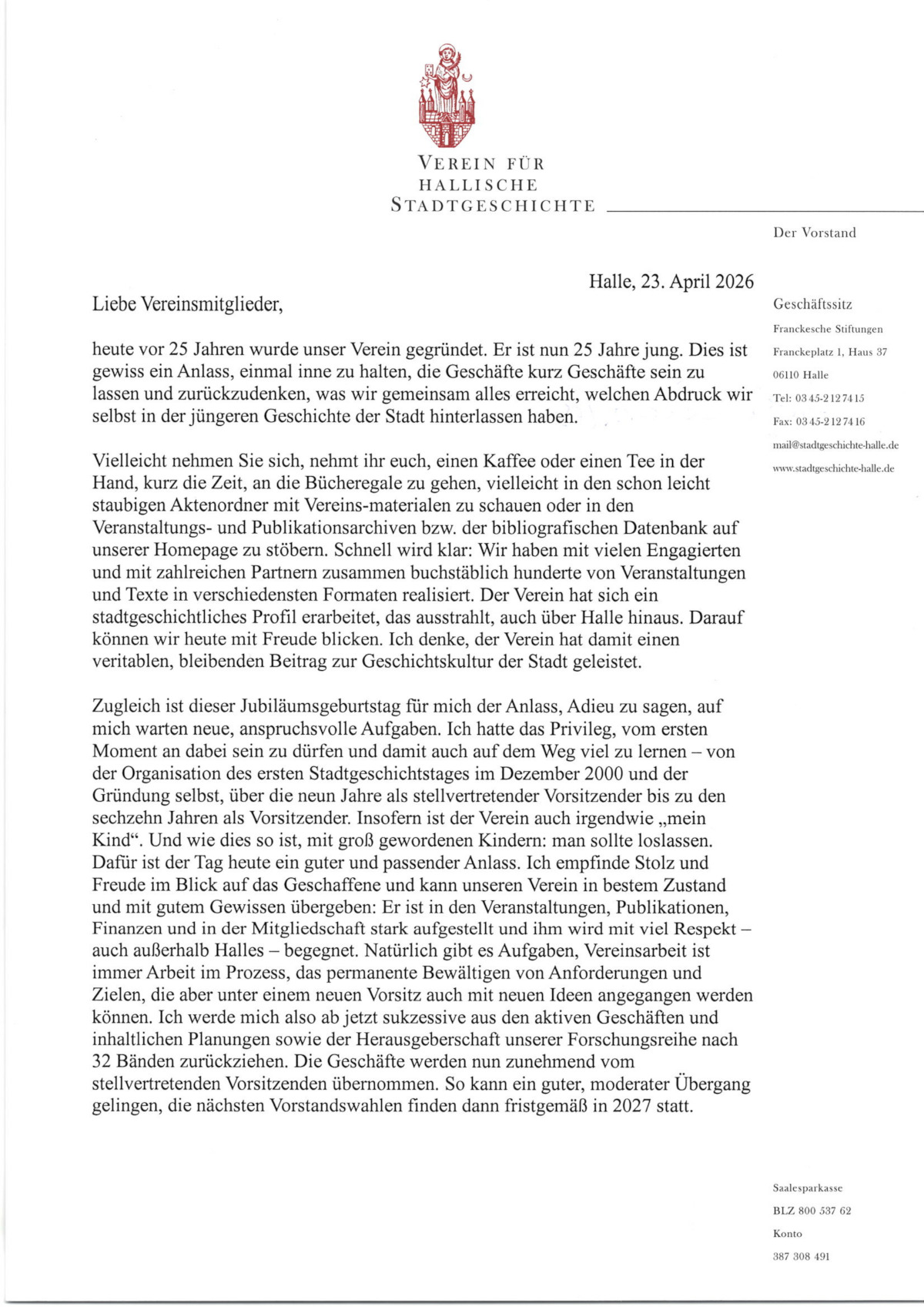 Vereinsbrief Seite 1